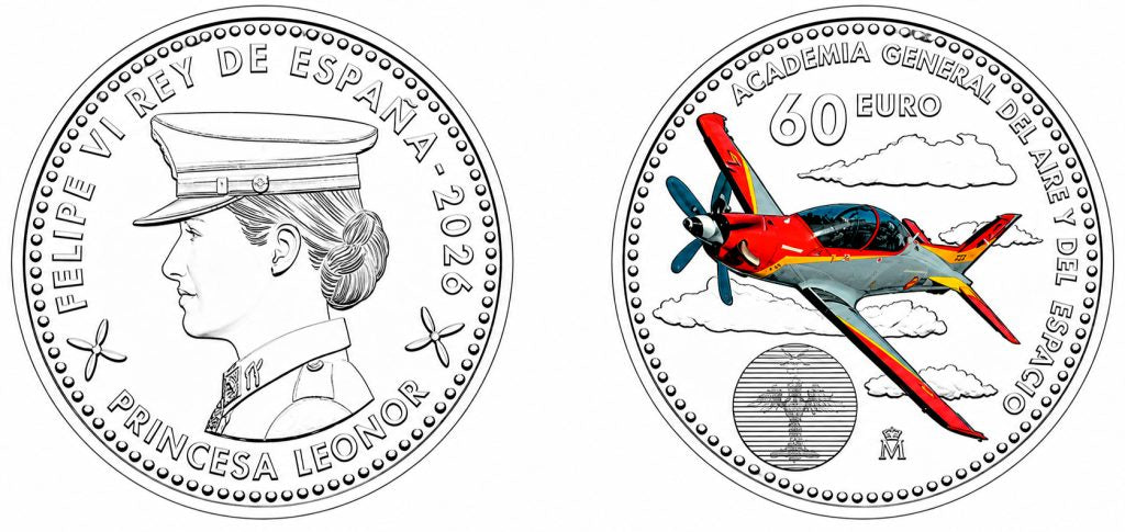 60 euros plata ESPAÑA 2026 Princesa Leonor y Ejercito del Aire y del Espacio
