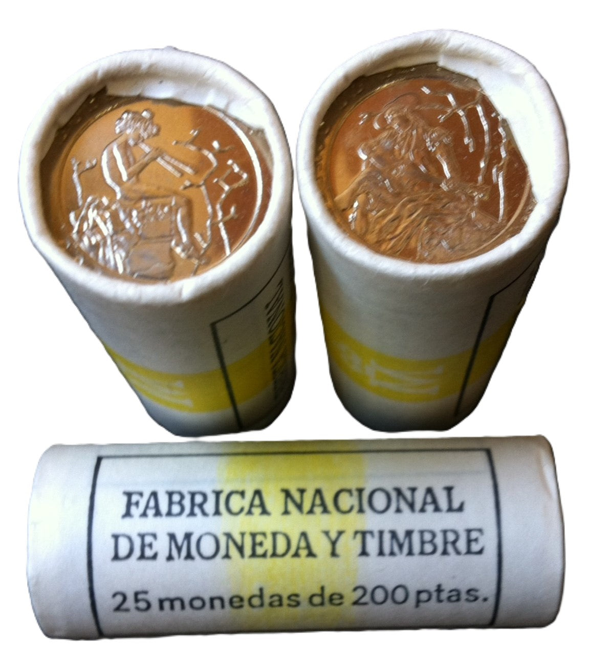 ESPAÑA: Cartucho 25 monedas 200 Pesetas 1996 Idilio -Majo de la Guitarra