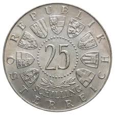 AUSTRIA 25 schilling plata 1958 Qimico - Auer von Welsbach