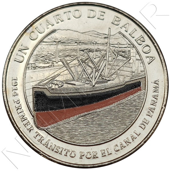 1/4 balboa PANAMA 2016 - 1914 First transit through the Panama Canal