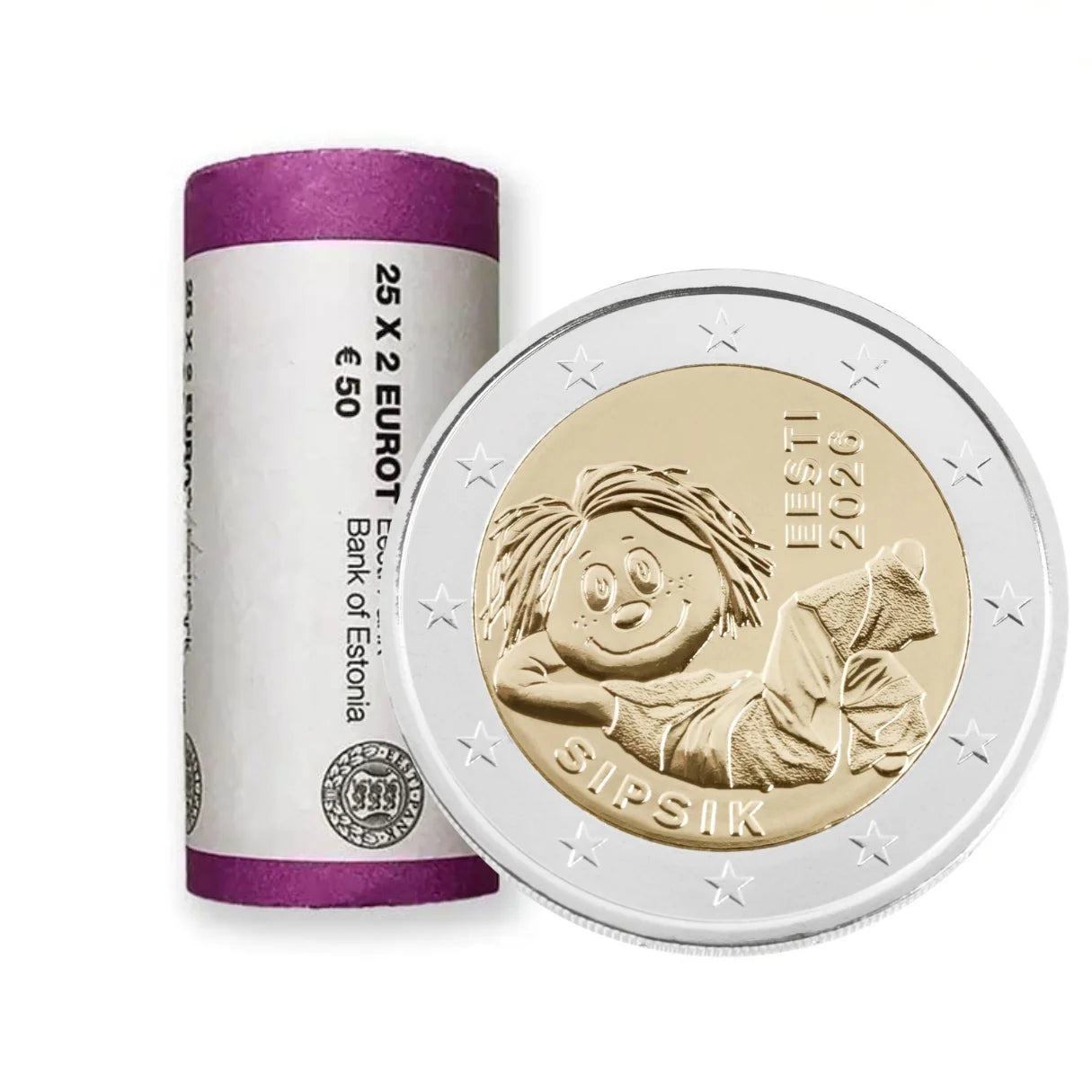 2 euros Estonia 2026 – Sipsik CARTUCHO 25 pz.