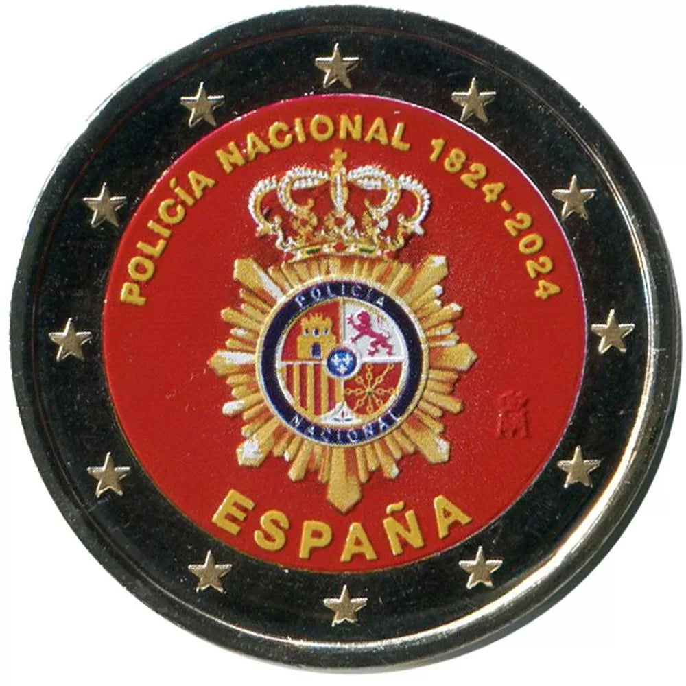 2 euros ESPAÑA 2024 - 200 aniversario Policía Nacional (COLOR #1)